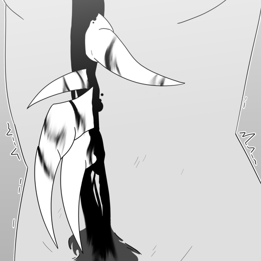 Image: Phoebe's stomach. The black, bloody line of her opened scar runs down the center, with Silver's claws beginning to pry out. End description.