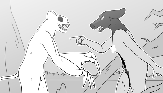 Image: Phoebe and Silver stand facing each-other. Phoebe is angrily pointing at him while he closes in. End description.